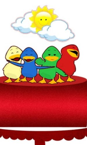 Arquivo Topo de Bolo Patinhos Coloridos Bento e Toto #17177
