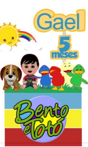 Arquivo Topo de Bolo Patinhos Coloridos Bento e Toto #17183