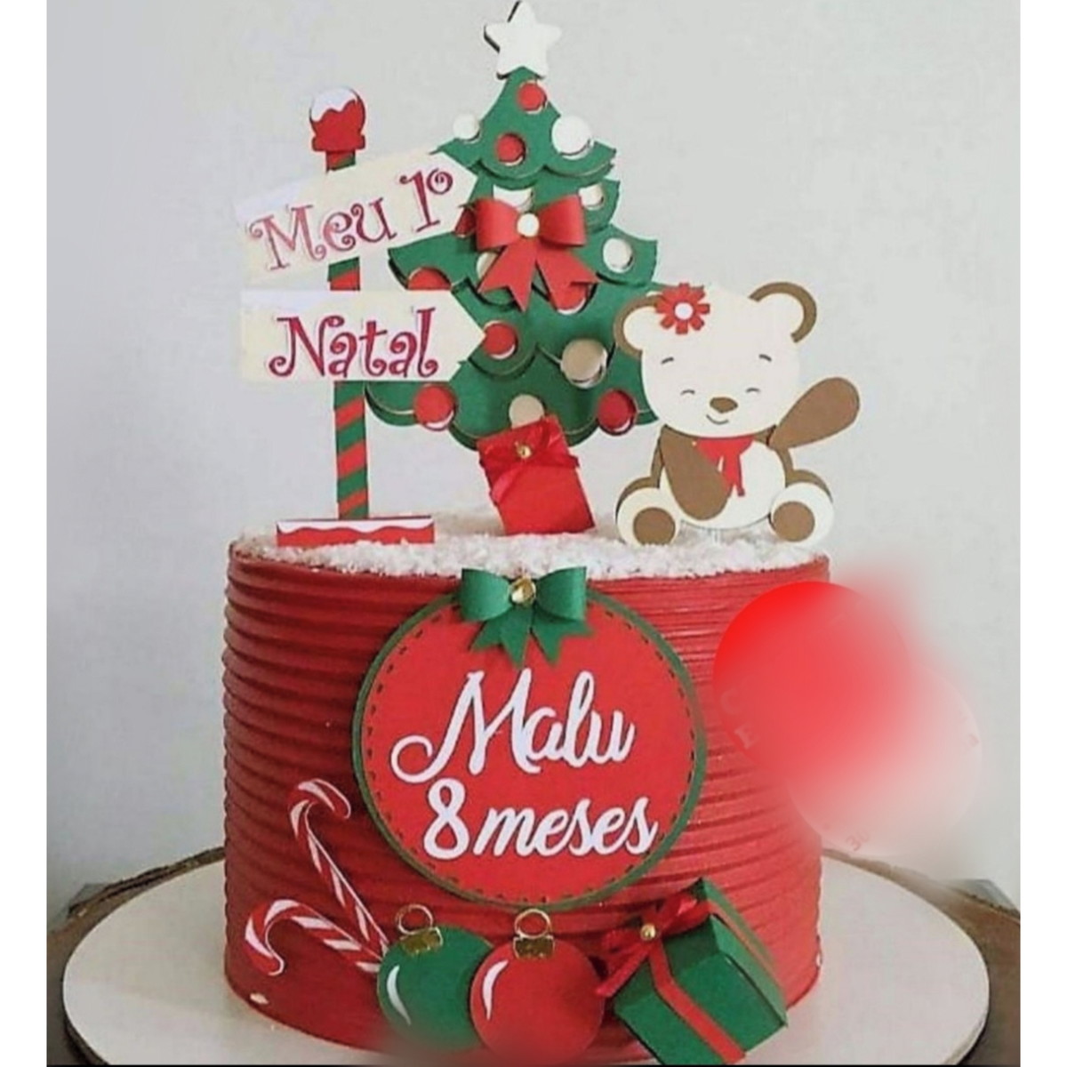 Arquivo Topo de Bolo Primeiro Natal Menina #2789 Studio pdf