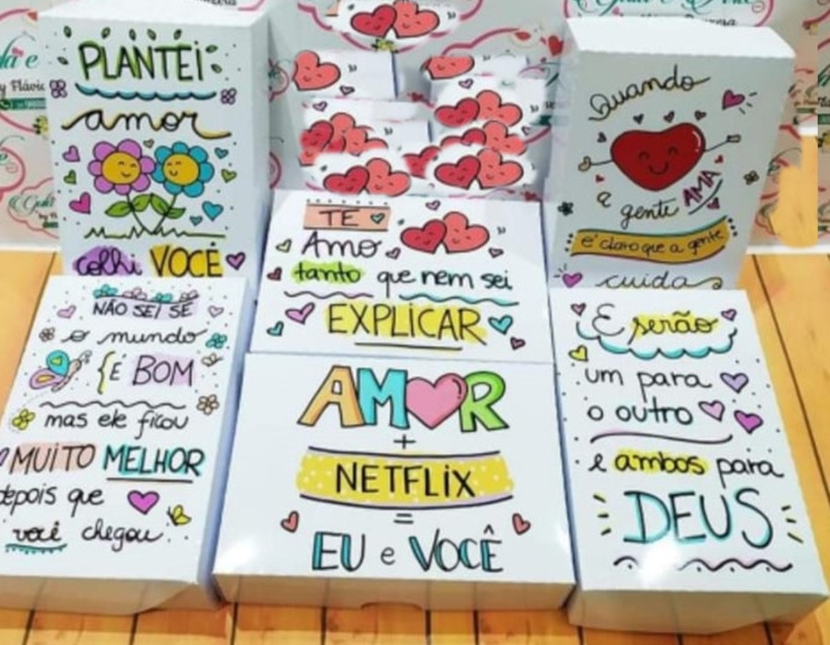 Arquivos de corte Caixas para 6 doces dia dos namorados