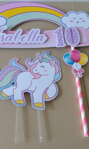 Arquivos de corte topo de bolo unicornio