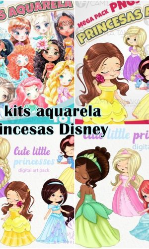 Arquivos Digitais Princesas Baby Aquarela