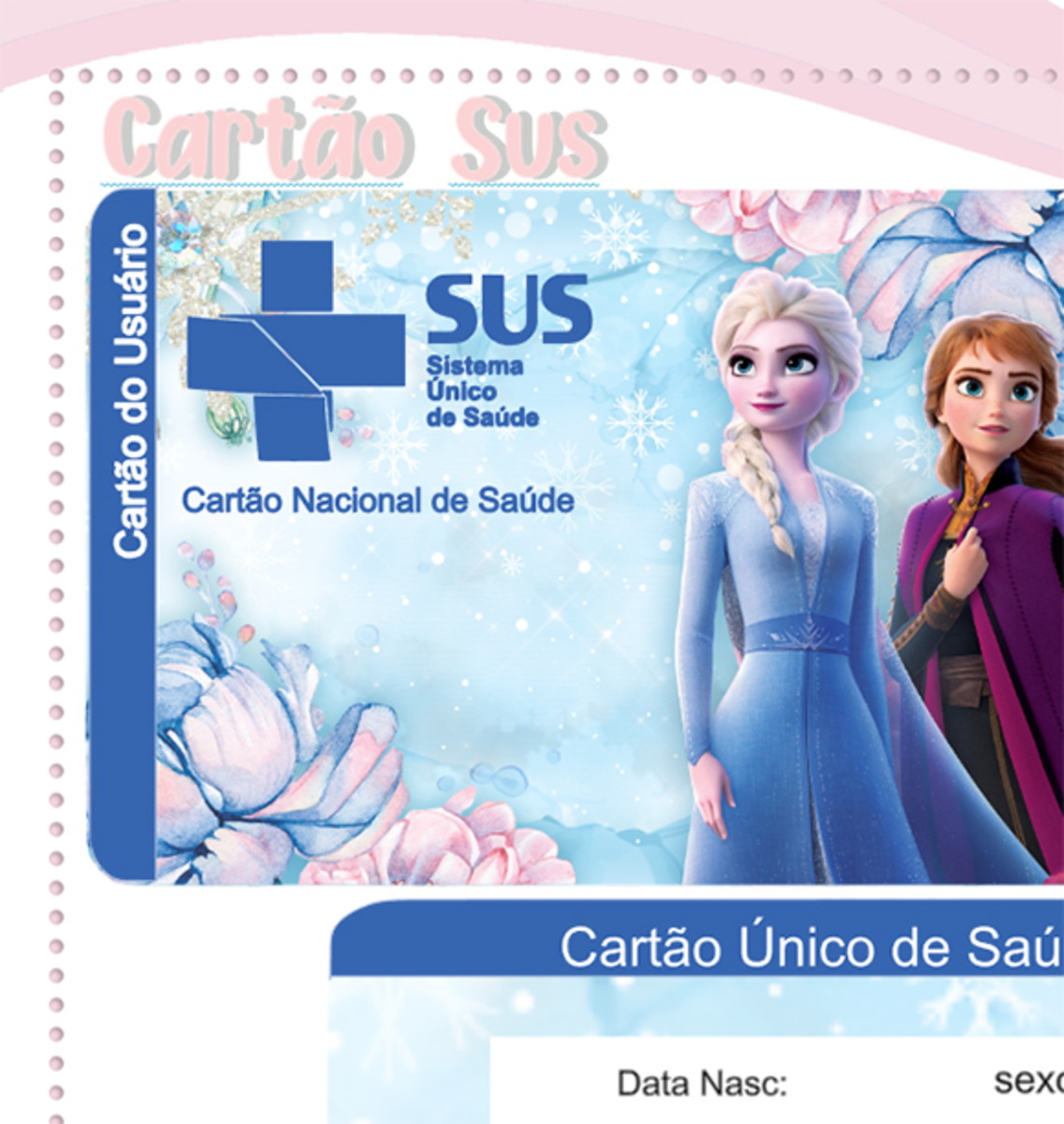 Cartão Digital Sus Frozen