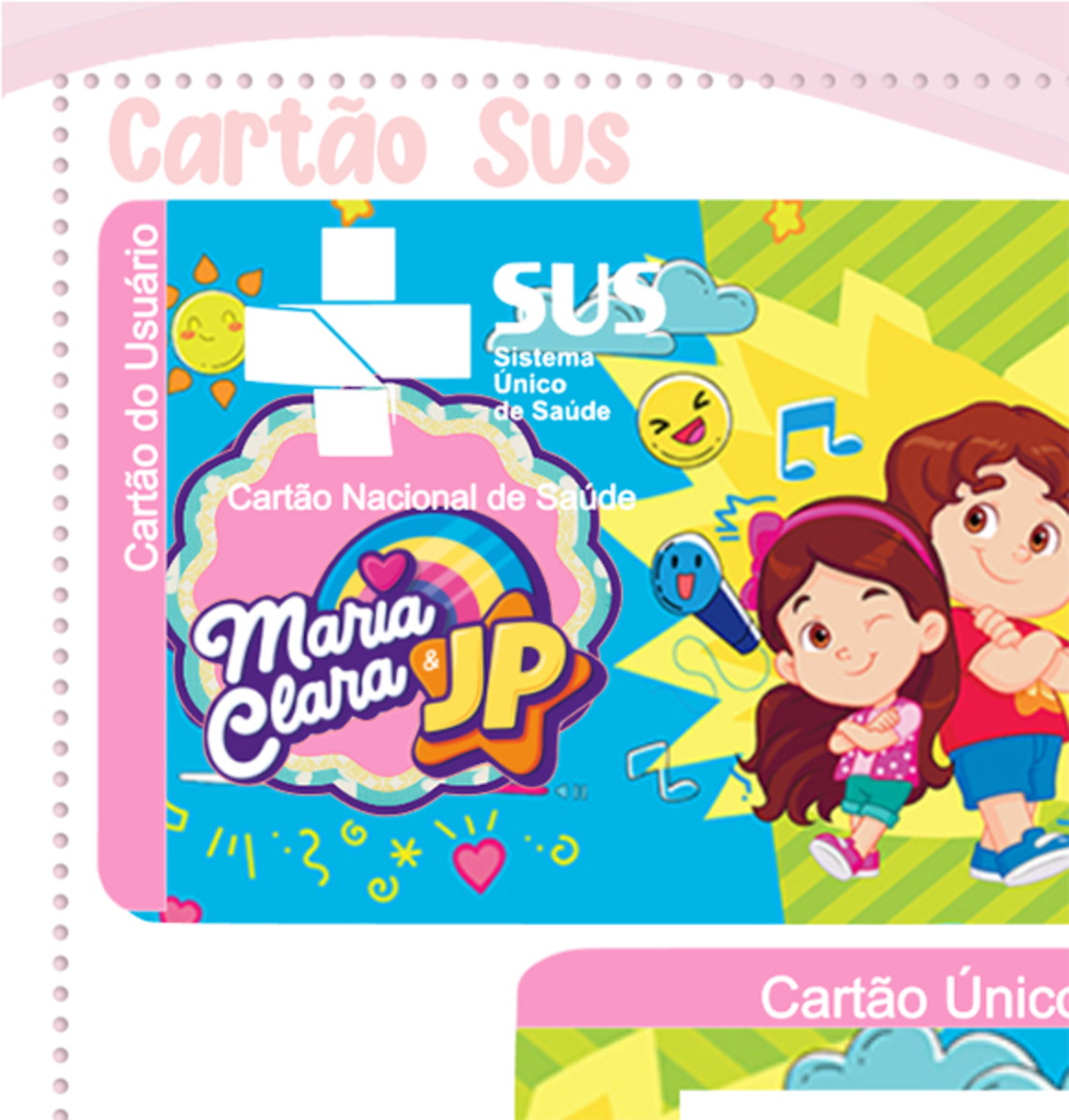 Cartão Digital Sus Maria Clara e Jp