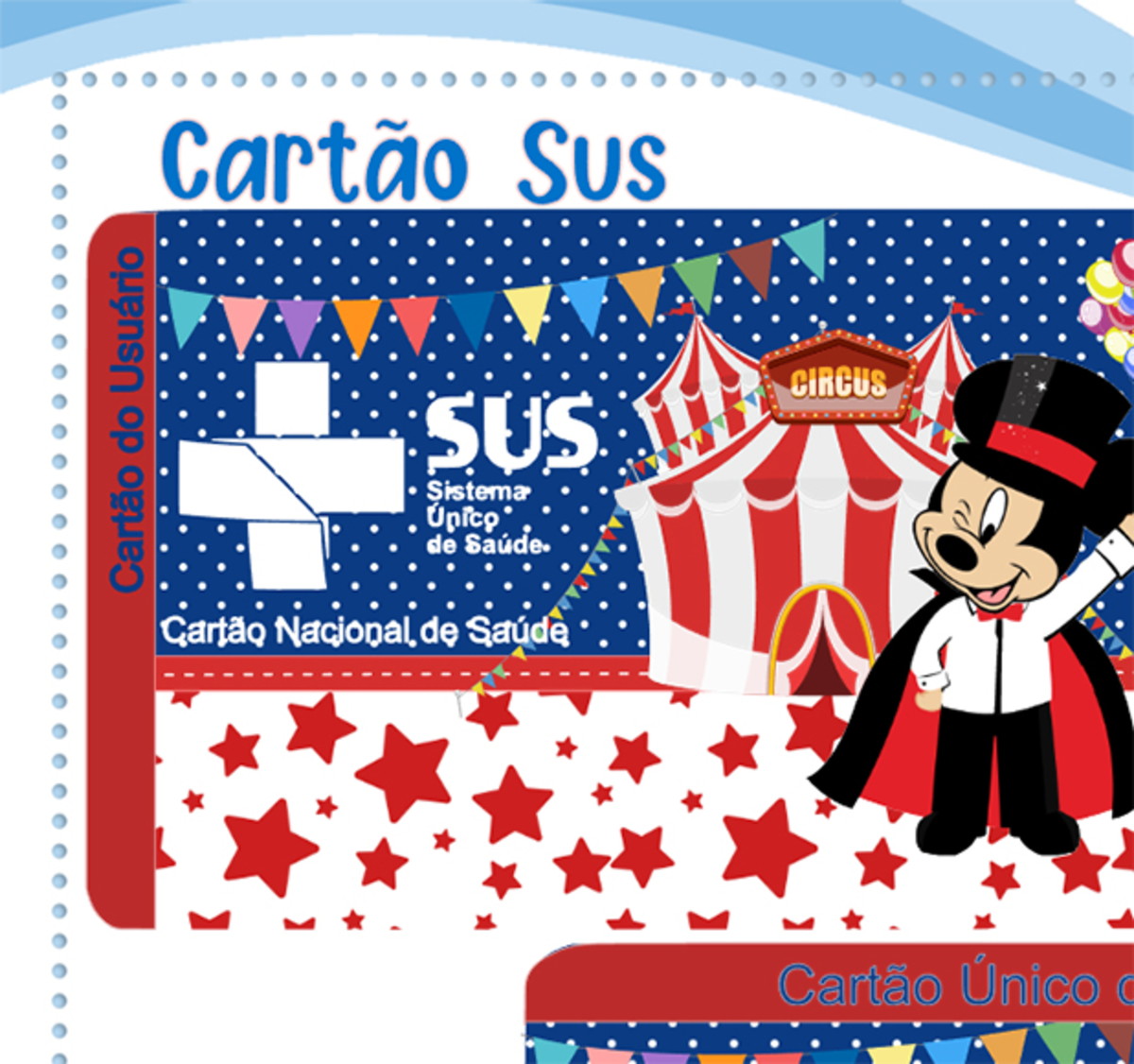 Cartão Digital Sus Mickey Circo