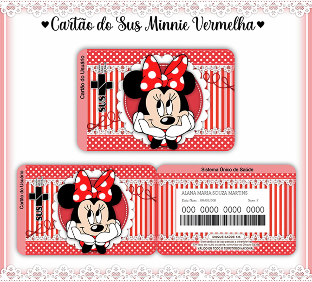 Cartão Digital Sus Minnie