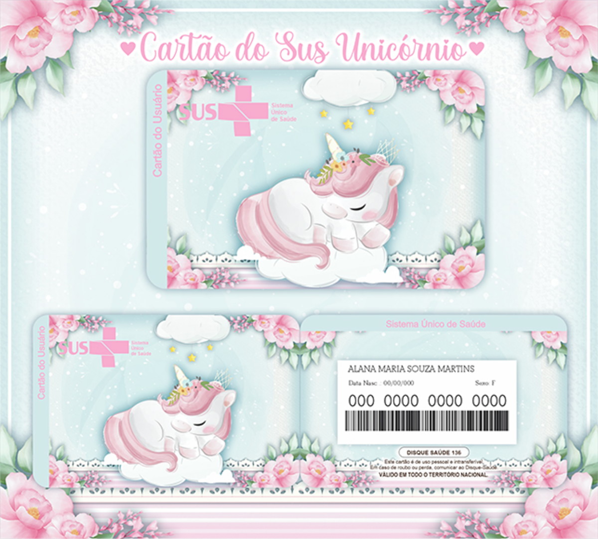 Cartão Digital Sus Unicórnio