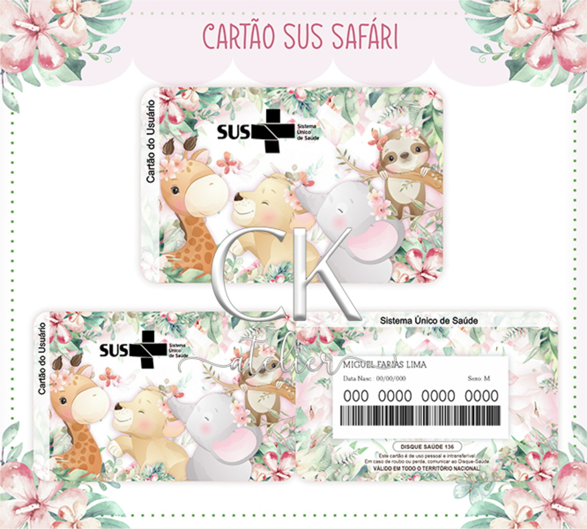 Cartão Sus Animais Safari
