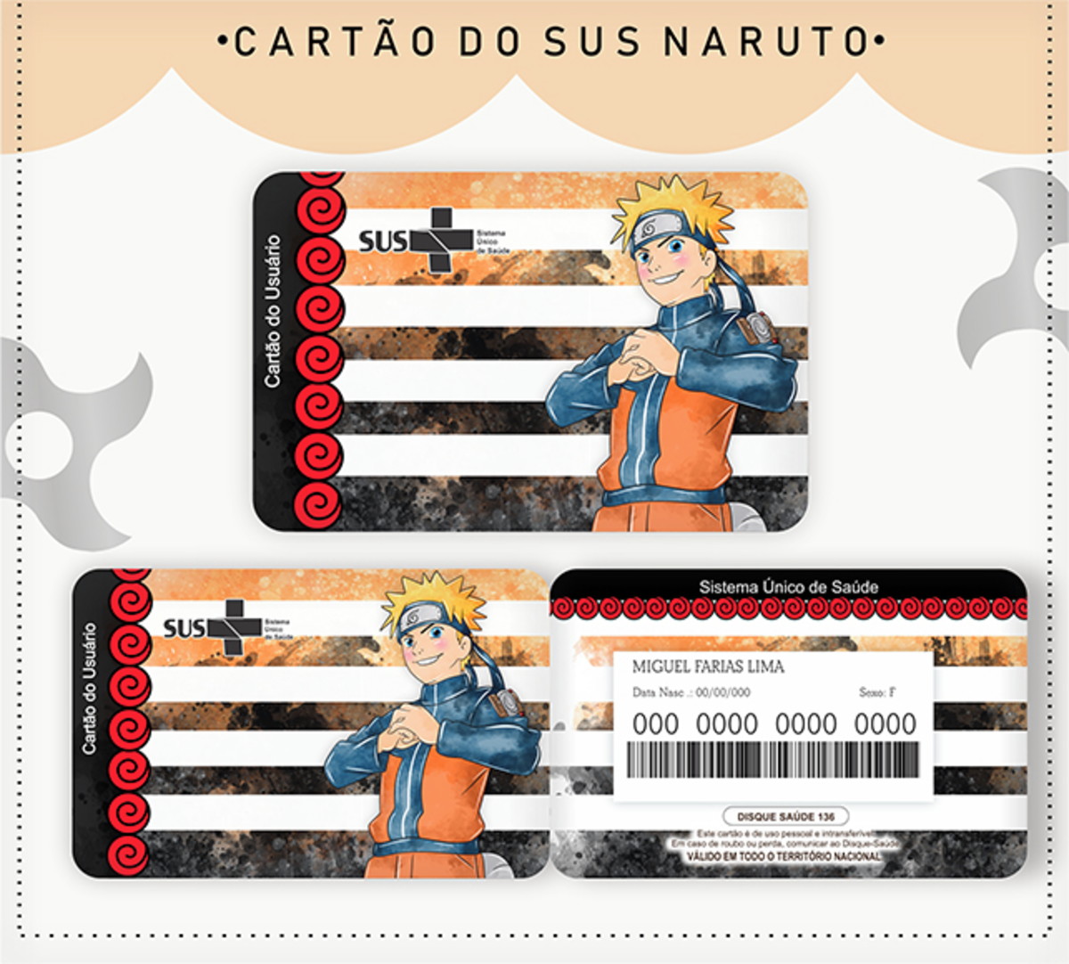 Cartão Sus Naruto