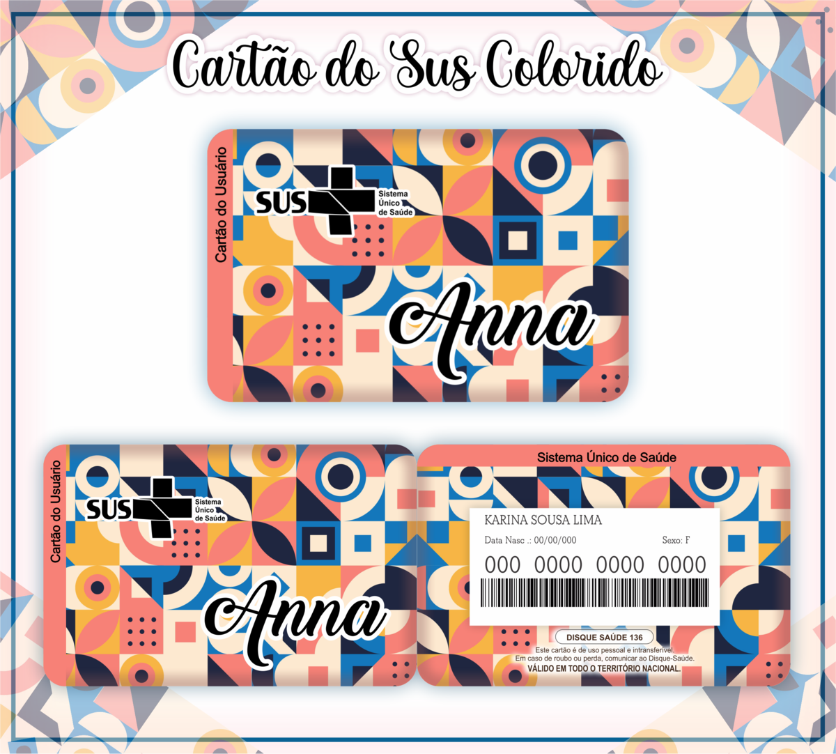 Cartão SUS Colorido