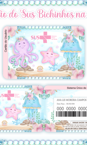 Cartão SUS Bichinhos no Mar