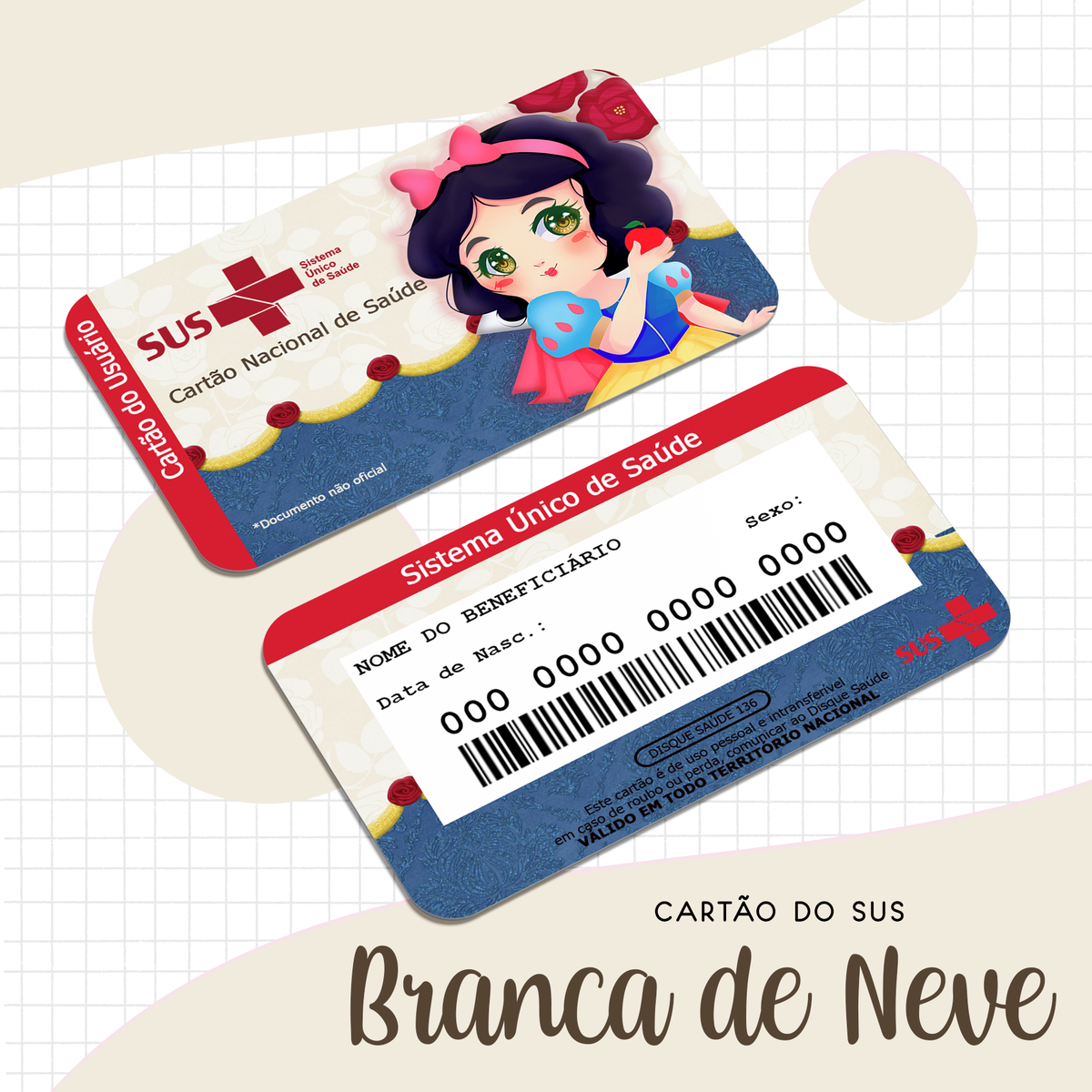 Cartão SUS Branca de Neve