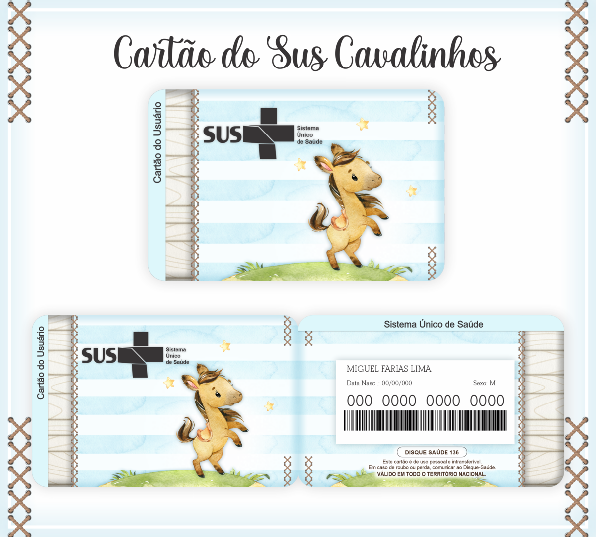 Cartão SUS Cavalinho