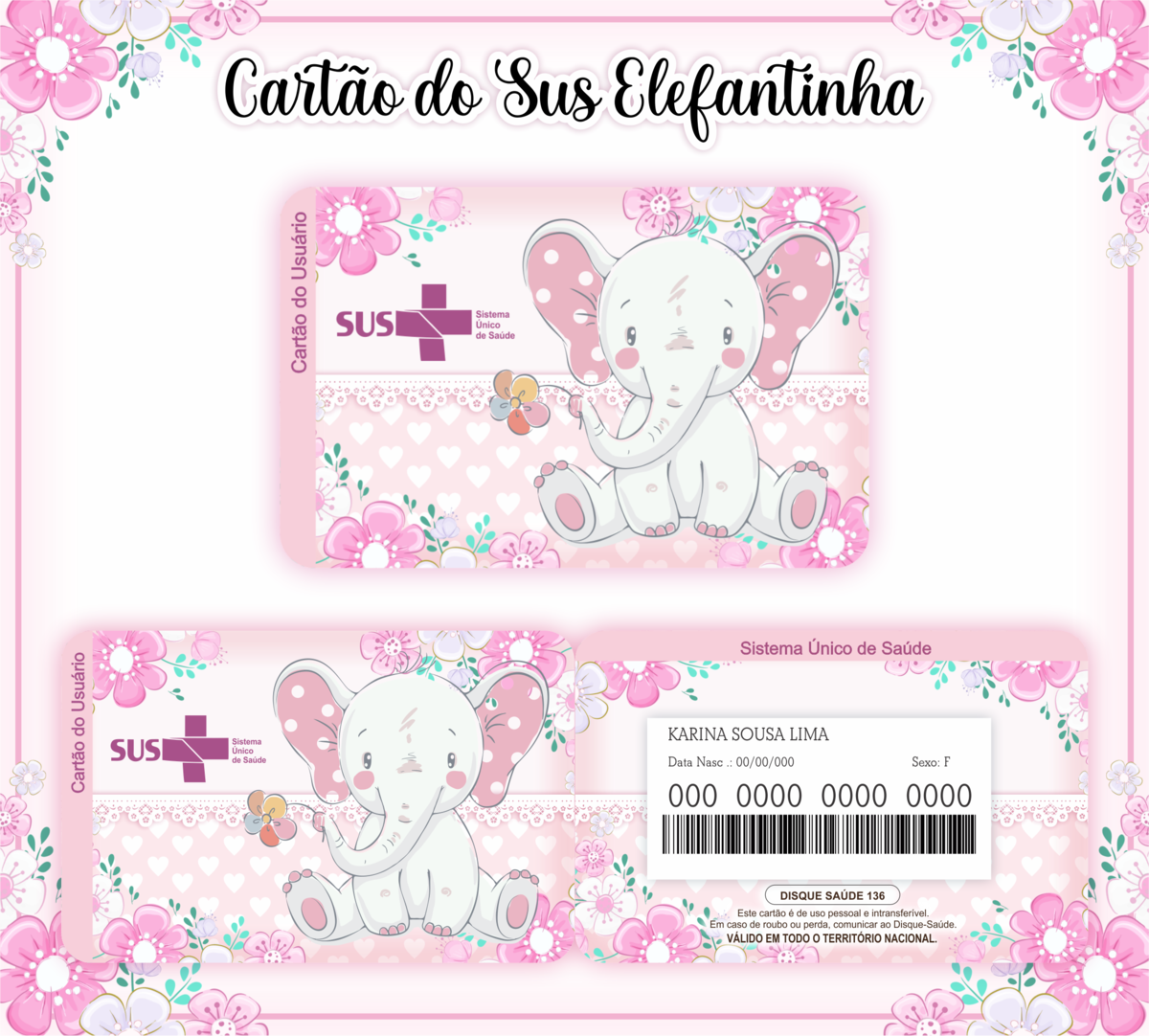 Cartão SUS Elefantinha