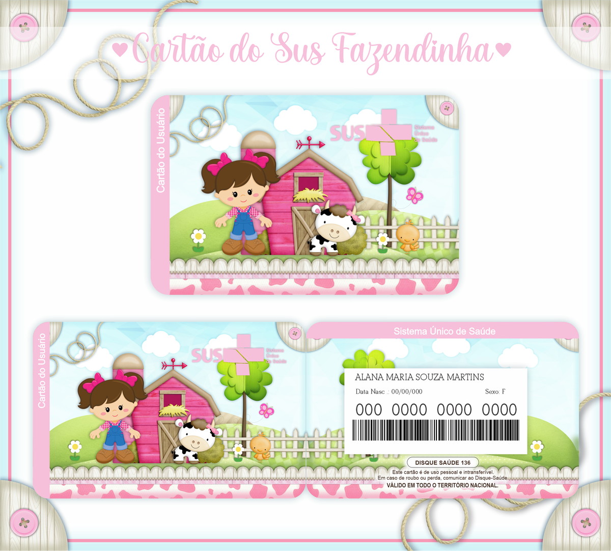 Cartão SUS Fazendinha