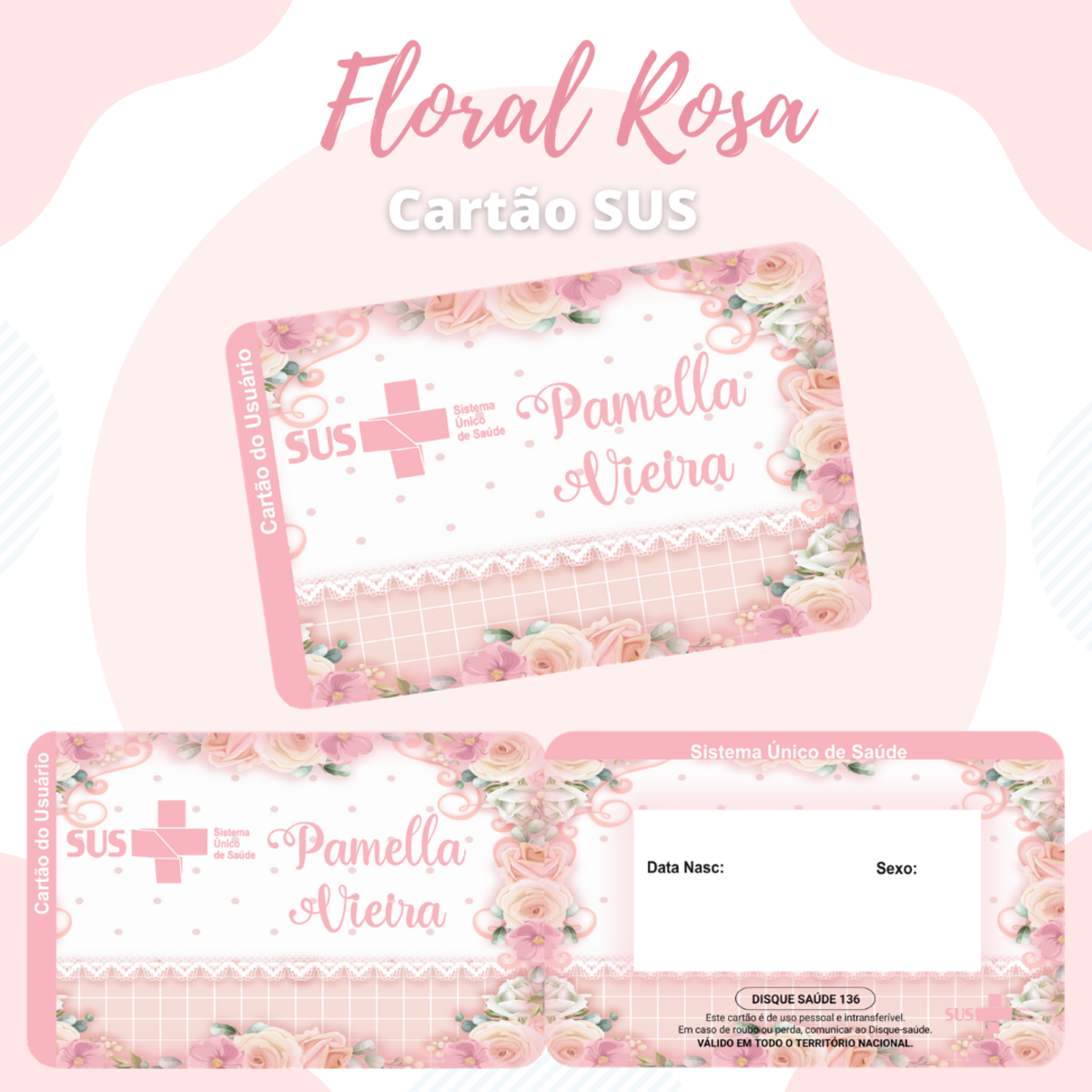 Cartão SUS Floral