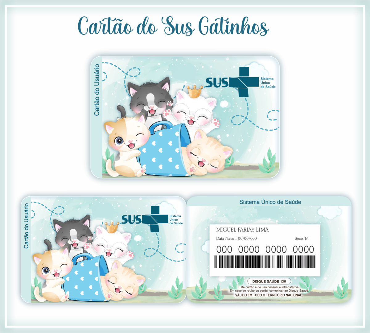 Cartão SUS Gatinho