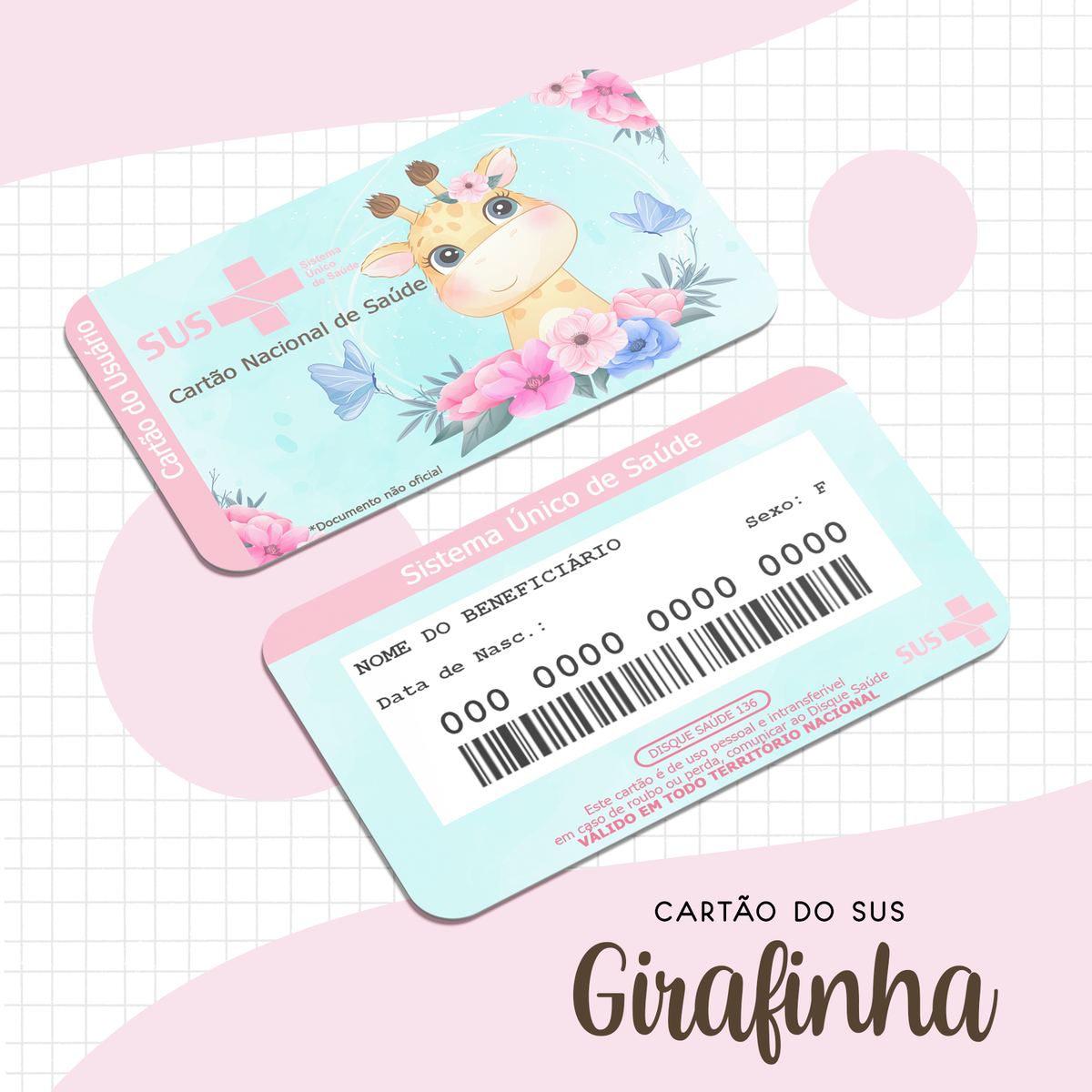 Cartão SUS Girafinha