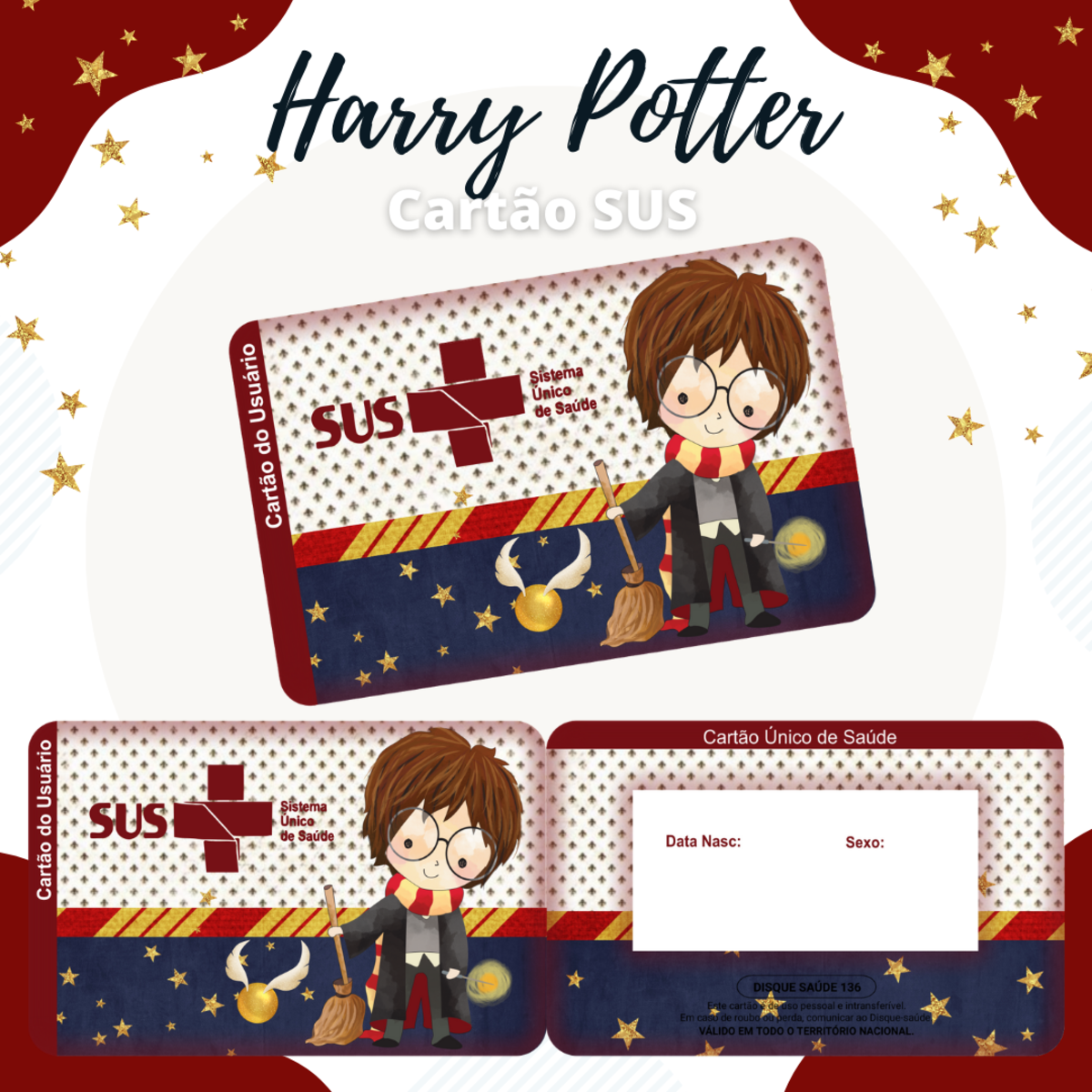 Cartão SUS Harry Potter
