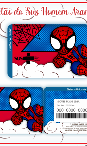 Cartão SUS Homem Aranha