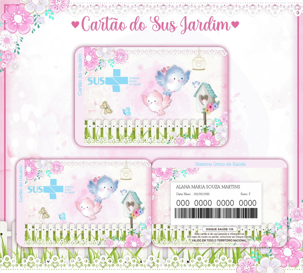 Cartão SUS Jardim