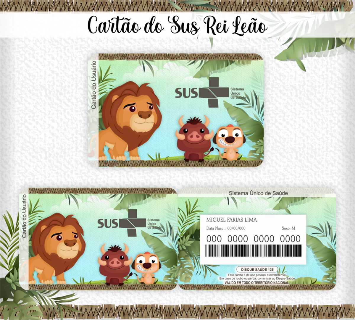 Cartão SUS Rei Leão
