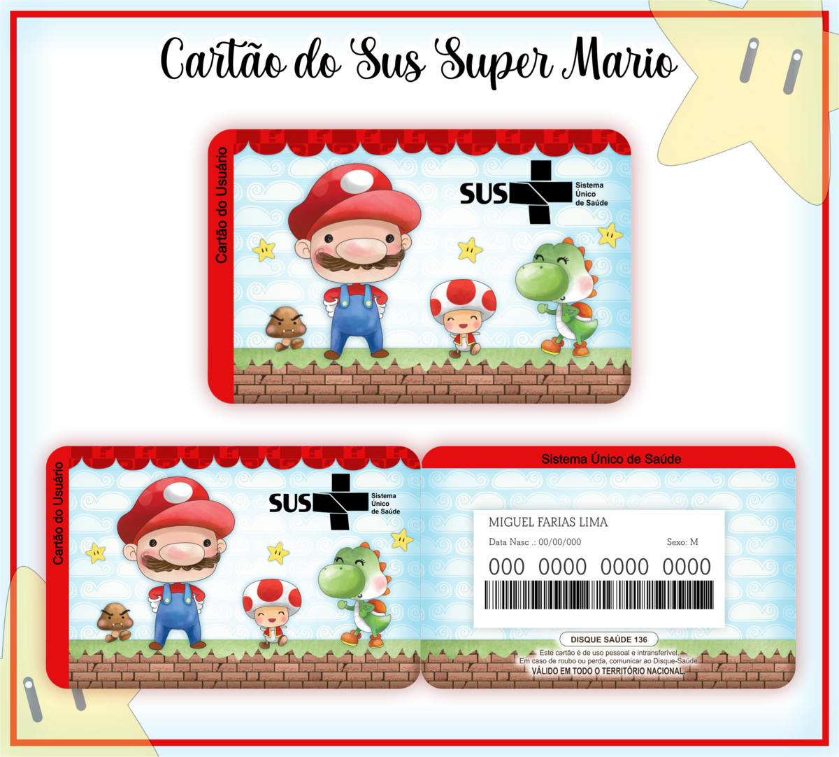 Cartão SUS Super Mário