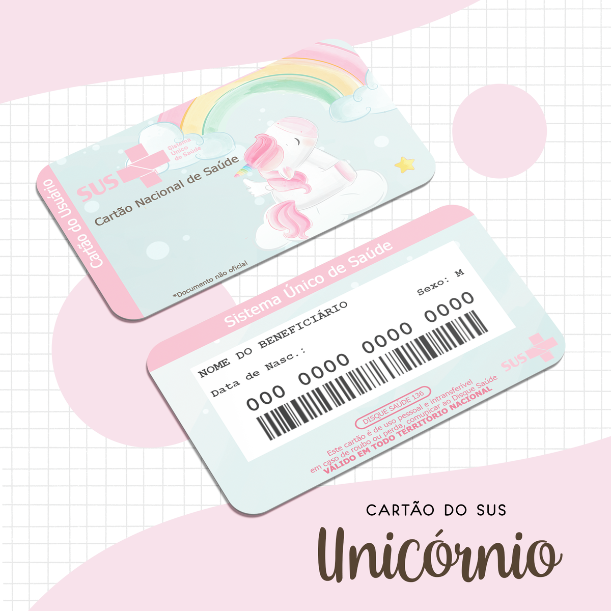Cartão SUS unicórnio