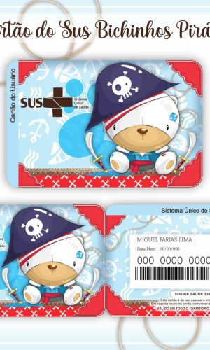 Cartão Sus Ursinho Pirata