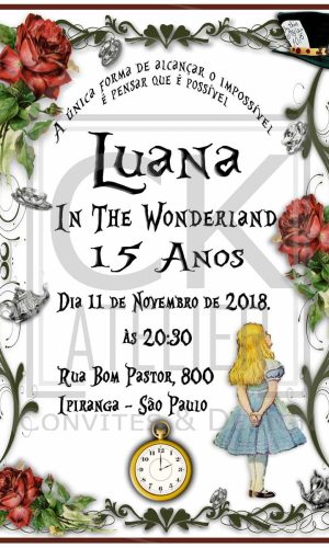 Convite Alice no País das Maravilhas