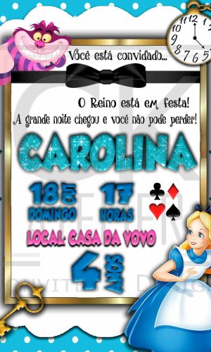 Convite Alice no País das Maravilhas