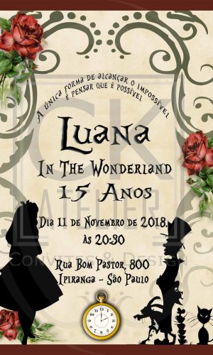 Convite Alice no País das Maravilhas