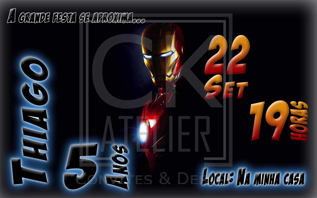 Convite Avengers - Homem de Ferro