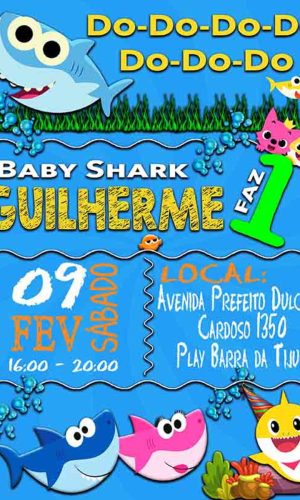 Convite Baby Shark Tubarão