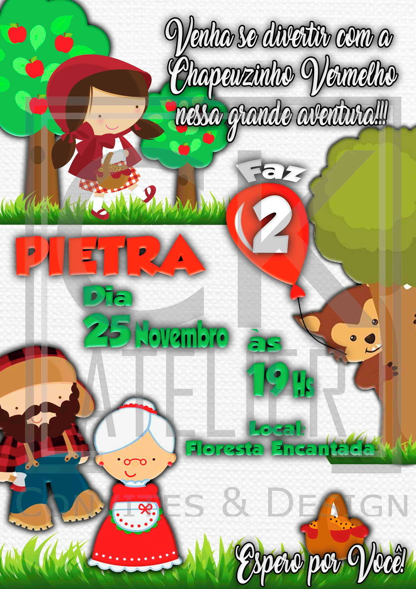 Convite Chapeuzinho Vermelho