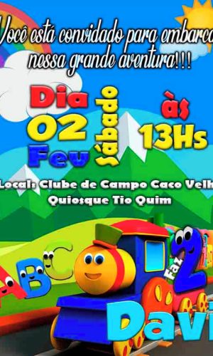 Convite Bob o trem