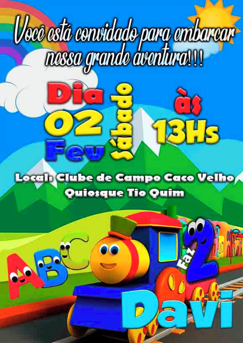 Convite Bob o trem