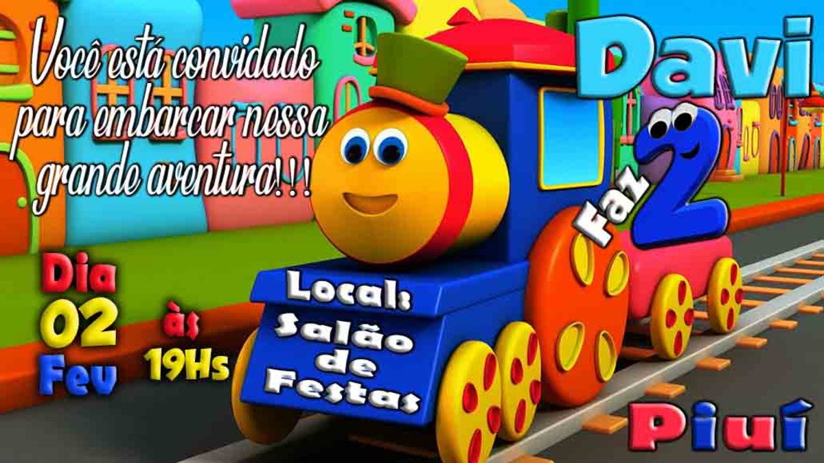 Convite Bob o trem