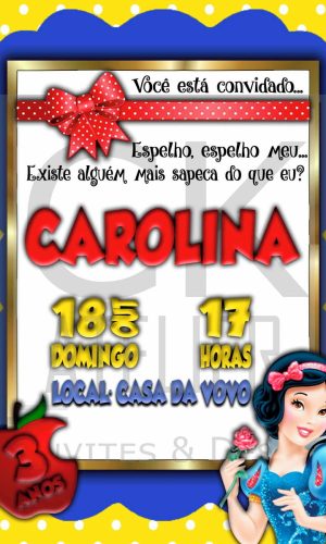 Convite Branca de Neve