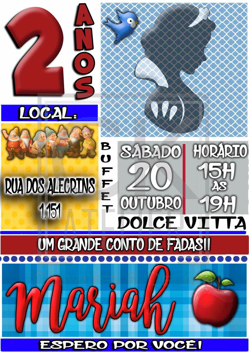 Convite Branca de Neve