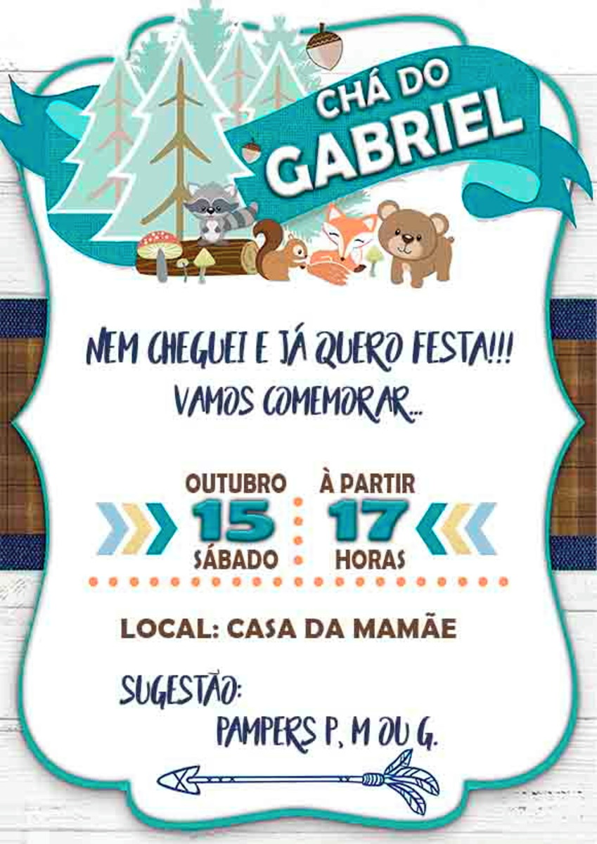 Convite Chá de Bebe Cute