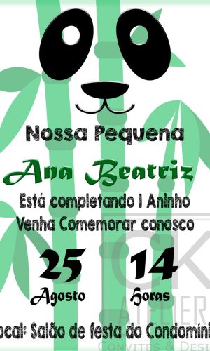 Convite de Bebê Cute Panda