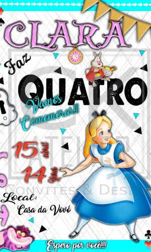 Convite Digital Alice País Maravilhas