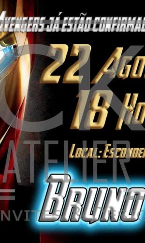 Convite Digital Avengers - Homem de Ferro