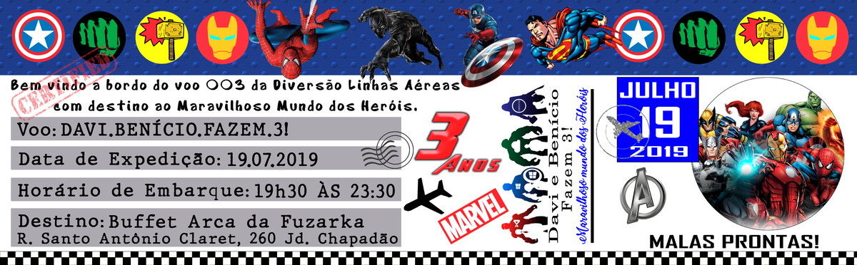 Convite Digital Avengers
