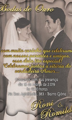 Convite Digital Bodas de Ouro