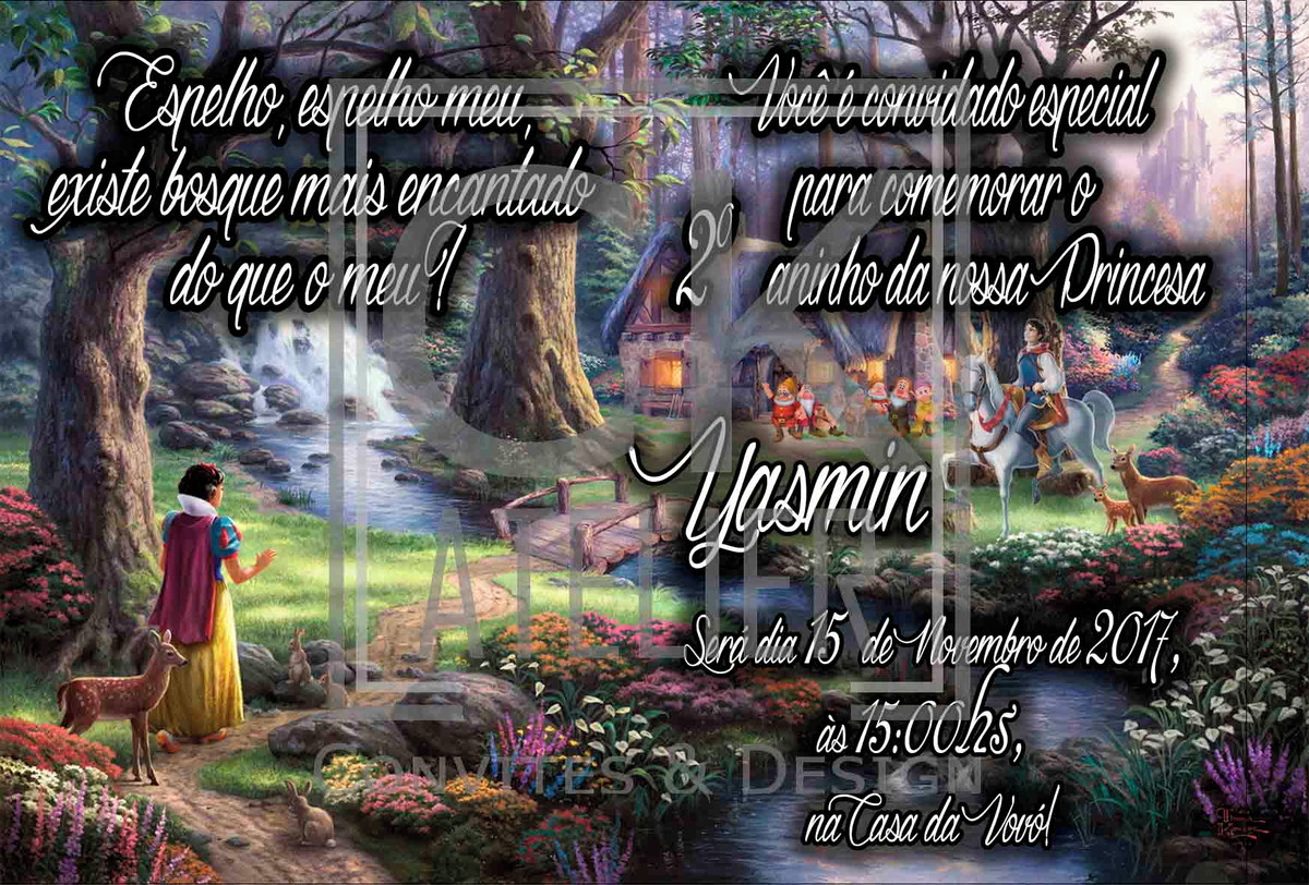 Convite Digital Branca de Neve