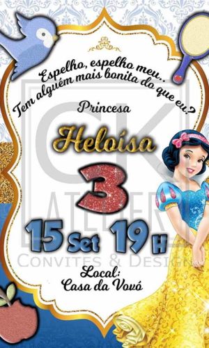 Convite Digital Branca de Neve