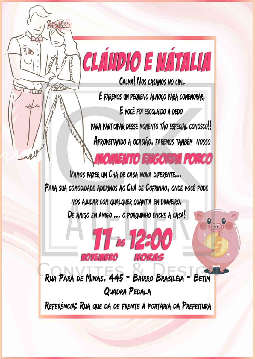 Convite Digital Chá Cofrinho