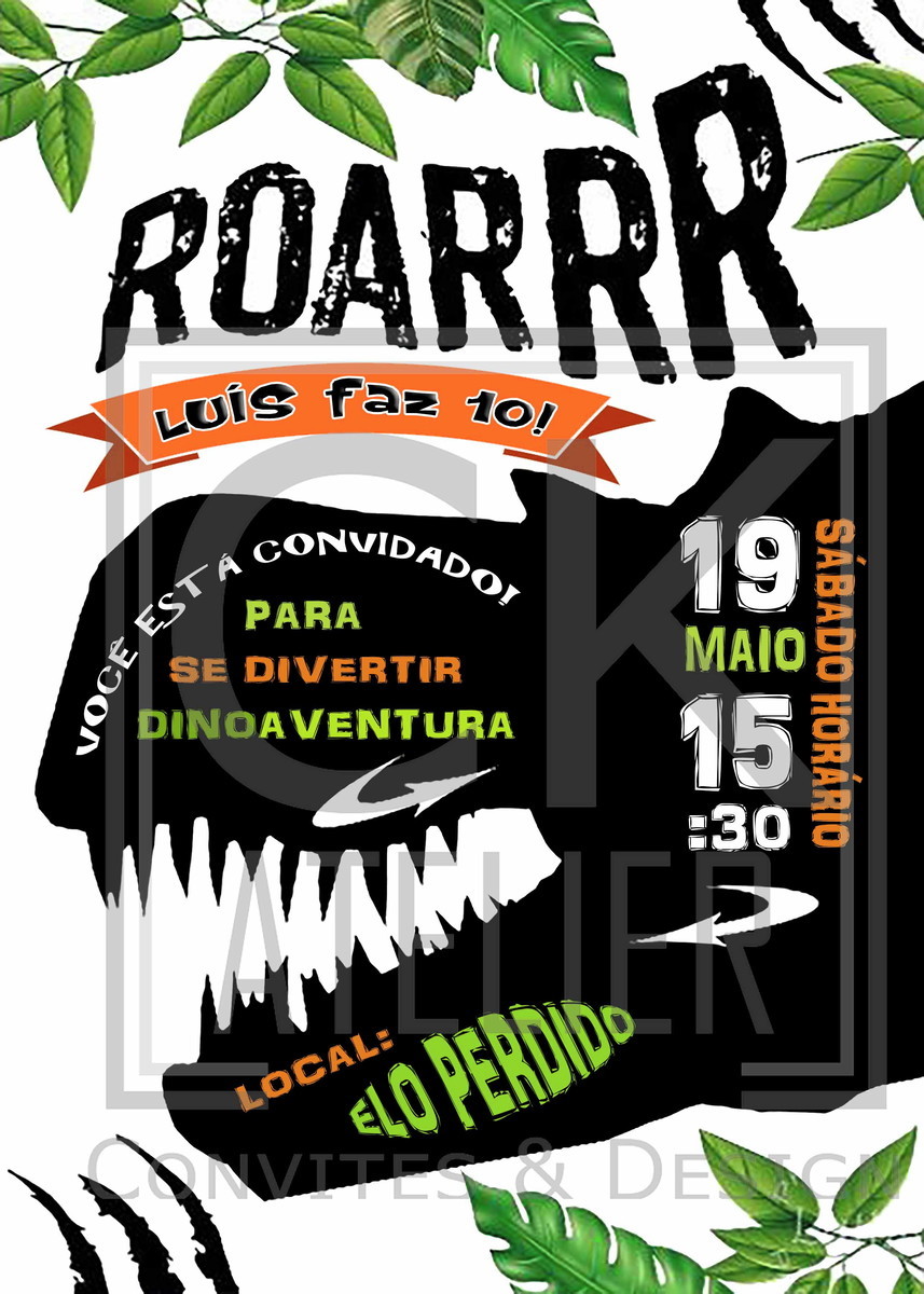 Convite Digital Dinossauro